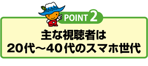 主な視聴者は20代～40代のスマホ世代